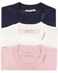 Marni - Set Of 3 Cotton T-shirts - Lyst