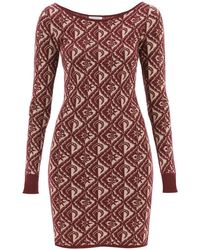 Marine Serre - Moon Diamant Jacquard Knit Mini Dress - Lyst