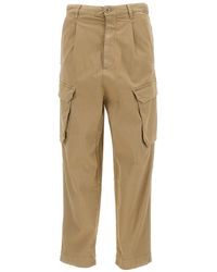 Semicouture - Sand-colored Cargo Pants In Cotton Blend Woman - Lyst