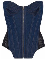 Jean Paul Gaultier - The Bi-Material Denim Corset Top - Lyst