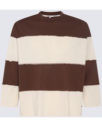 Sunnei - Cream And Brown Cotton T-shirt - Lyst