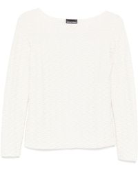 Emporio Armani - Jacquard Boat-Neck Top - Lyst