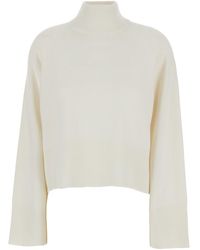 Brunello Cucinelli - Sweater With High Neck And Monil Detail On The Rear - Lyst
