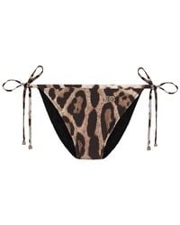 Dolce & Gabbana - Animal Print Bikini Briefs - Lyst
