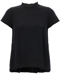 Sacai - Back Pleated T-shirt - Lyst