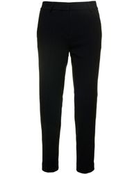 MICHAEL Michael Kors - Black Slim Pants With Concealed Fastening In Cotton - Lyst