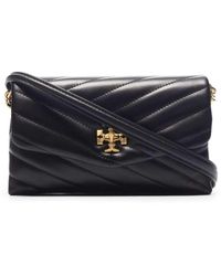 Tory Burch - 'kira' Black Chain Wallet In Chevron-quilted Leather - Lyst