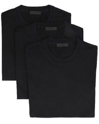 Prada - Three-pack Logo-patch T-shirt - Lyst
