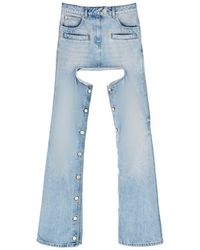 Courreges - 'chaps' Jeans With Cut Out - Lyst