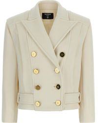 Balmain - Double-Breasted Coat Coats And Trench Coats - Lyst