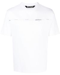 Palm Angels - Logo-stripe Crew-neck T-shirt - Lyst