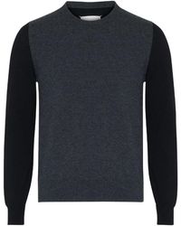 Maison Margiela - Two-Tone Wool Pullover With Elbow Patches Clothing - Lyst