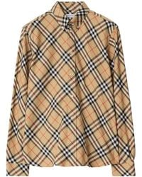 Burberry - Relaxed Fit Check Cotton Flannel Shirt - Lyst