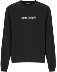 Palm Angels - Classic Logo Embroidered Long Sleeve T-shirt - Lyst