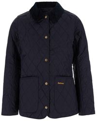 Barbour - Blue Quilted Jacket With Contrast Collar In Tech Fabric Woman - Lyst