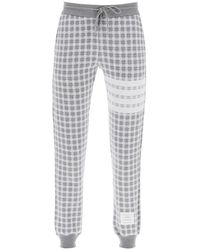 Thom Browne - 4-bar joggers In Check Knit - Lyst