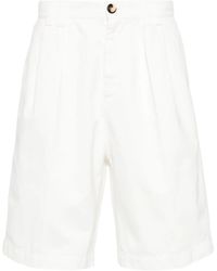 Brunello Cucinelli - Straight Leg Shorts With Pleated Detail - Lyst