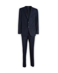 Zegna - Logo Patch Single-breasted Tailored Suit - Lyst