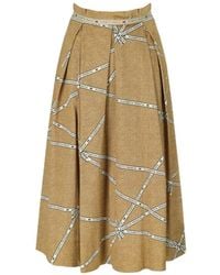 Elisabetta Franchi - Paglia Burro Midi Skirt - Lyst
