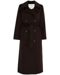 Yerse - Double-Breasted Long Coat With Belt - Lyst