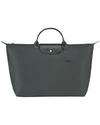 Longchamp - Tote Bag With Embossed Logo And Leather Trim - Lyst