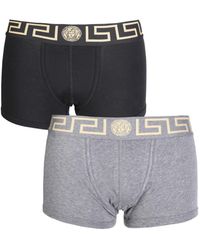 Versace - Pack Of Two Boxers With Greek - Lyst
