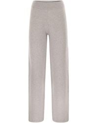 Peserico - Wool And Cashmere Trousers With Lurex - Lyst