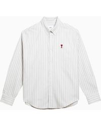 Ami Paris - Striped Ami De Coeur Button-Down Shirt - Lyst