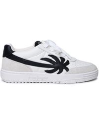 Palm Angels - Palm Beach University White Leather Sneakers - Lyst