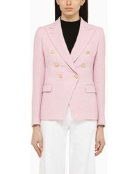 Tagliatore - Linen Blend Double Breasted Jacket - Lyst