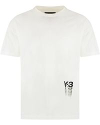 Y-3 - Cotton Crew-Neck T-Shirt - Lyst