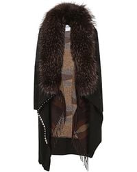 Bazar Deluxe - Fur Neck Cotton Parka Coat - Lyst