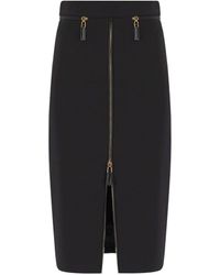Elisabetta Franchi - Zipped Midi Skirt - Lyst