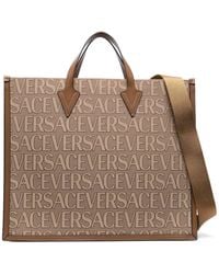 Versace - All Over Logo Large Tote Bag - Lyst
