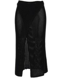 ANDREADAMO - 'fishnet Knit Midi Wrap' Skirt - Lyst