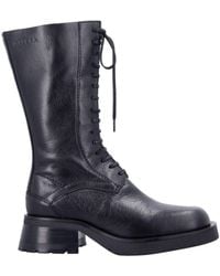 Miista - Vel Lace-up Leather Boots Black - Lyst