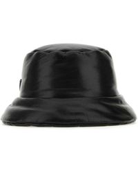 Prada - Black Nappa Leather Padded Hat - Lyst
