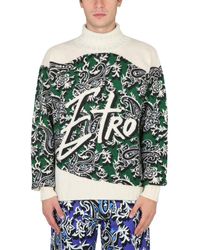 Etro - Jersey With Logo And Paisley Print - Lyst