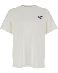 A.P.C. - Crewneck T-Shirt With Logo Embroidered On The Front - Lyst