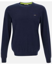 Sun 68 - Round Elbow Cotton Sweater - Lyst