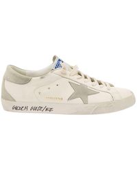 Golden Goose - 'superstar' White Vintage Low Top Sneakers With Grey Heel Tab In Leather Man - Lyst