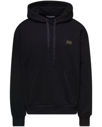 Dolce & Gabbana - Hoodie With Plated Logo On The Chest - Lyst