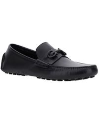Ferragamo - Black Loafers With Tonal Gancini Detail In Leather Man - Lyst
