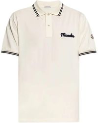 Moncler - Embroidered Logo Cotton Pique Polo Shirt - Lyst