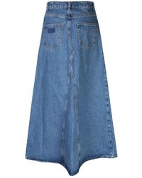 Ganni - High-waisted Denim Maxi Skirt - Lyst