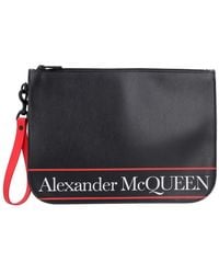 Alexander McQueen - Logo Detail Flat Leather Pouch - Lyst