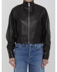 Alaïa - Round Leather Jacket - Lyst