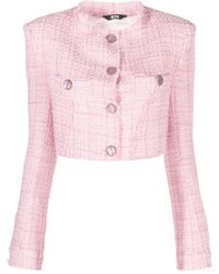 Gcds - Button-up Cropped Tweed Jacket - Lyst
