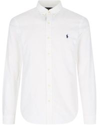 Polo Ralph Lauren - Slim Fit Shirt With Blue Pony - Lyst