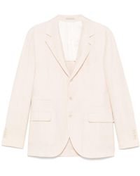 Brunello Cucinelli - Wool Blend Single-Breasted Jacket - Lyst